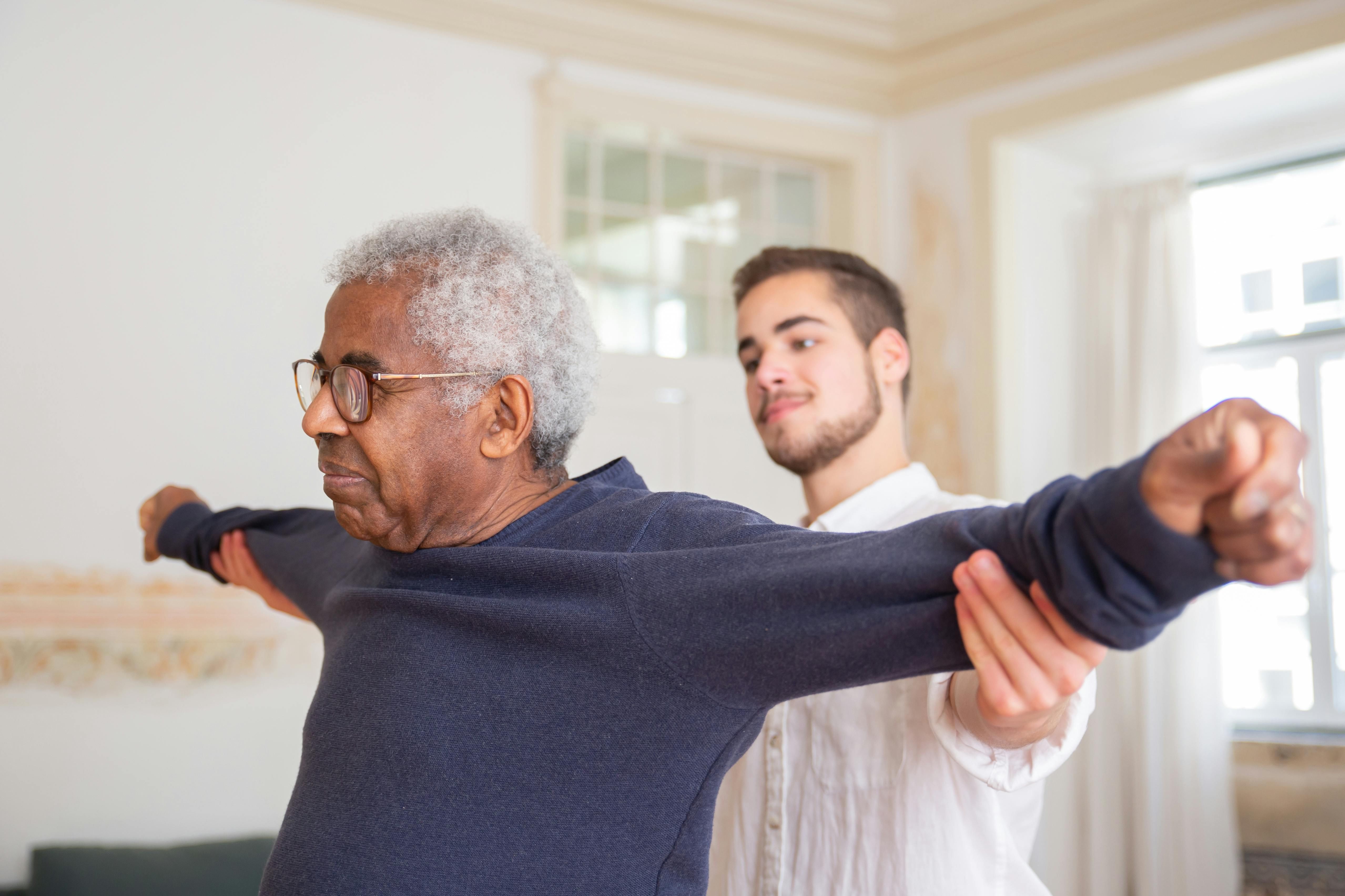 Resident in physical therapy session at The Waters of Hartford City
